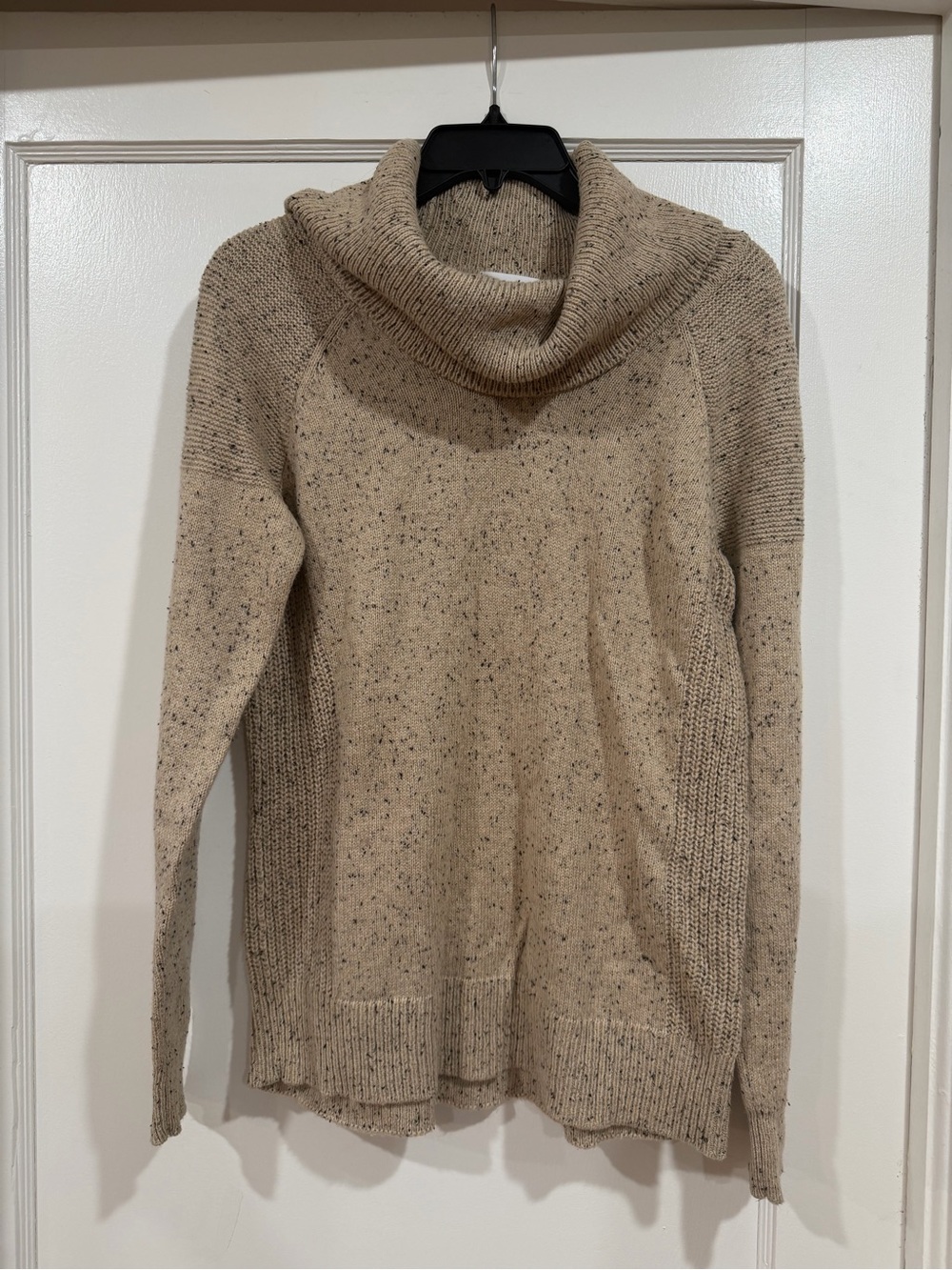 Calvin Klein Beige Speckled Cowl Neck Sweater
